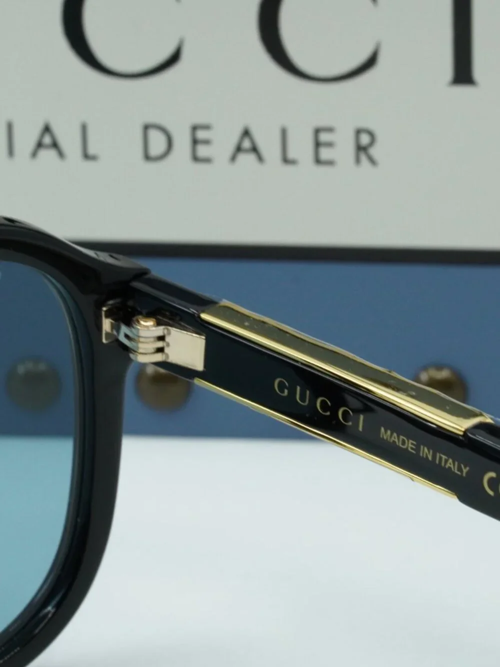 Gucci GG1188S 004 Aviator Sunglasses - Black / Blue